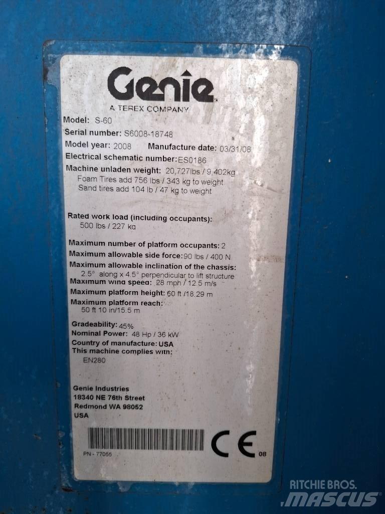 Genie S 60 Teleskopske dvižne ploščadi