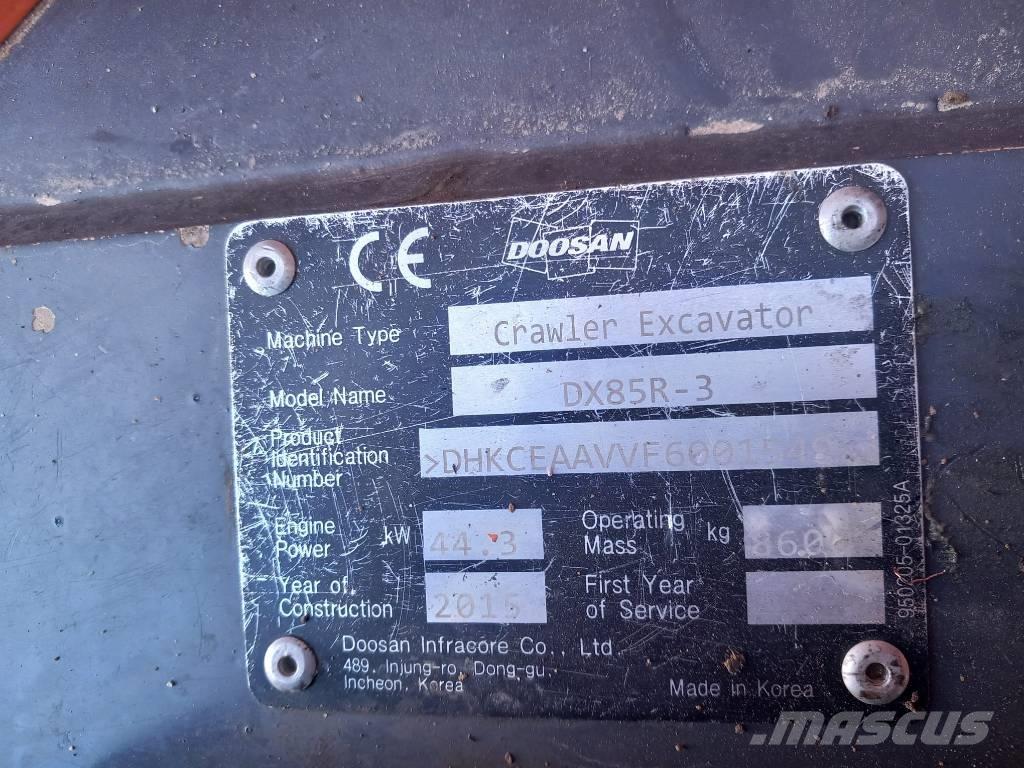 Doosan DX 85 R-3 Midi bagri 7t – 12t