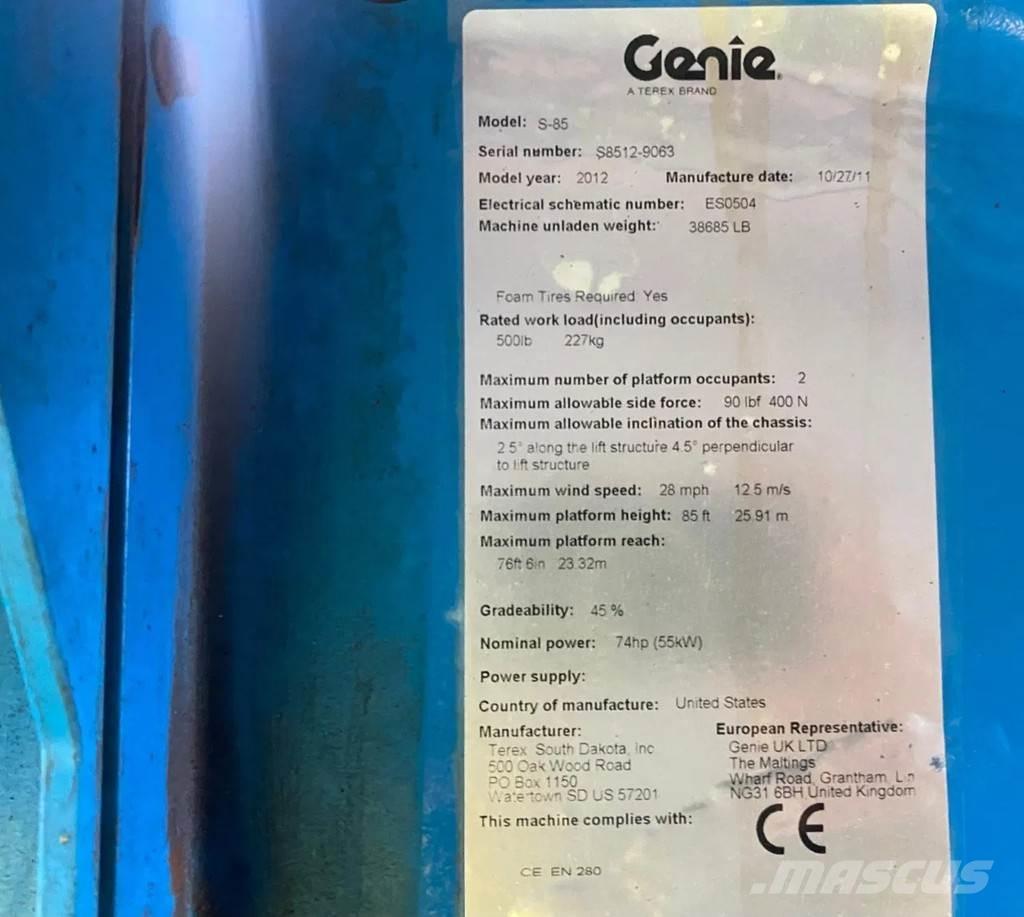 Genie S-85 Teleskopske dvižne ploščadi