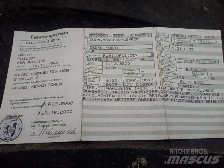 John Deere 8110 Traktorji