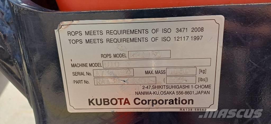 Kubota U 10-3 Mini bagri <7t