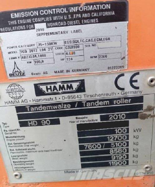 Hamm HD 90 Gradbeništvo - drugo