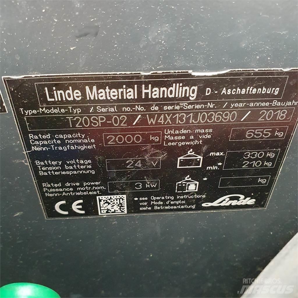 Linde T20SP-lang Električni nizko dvižni viličar