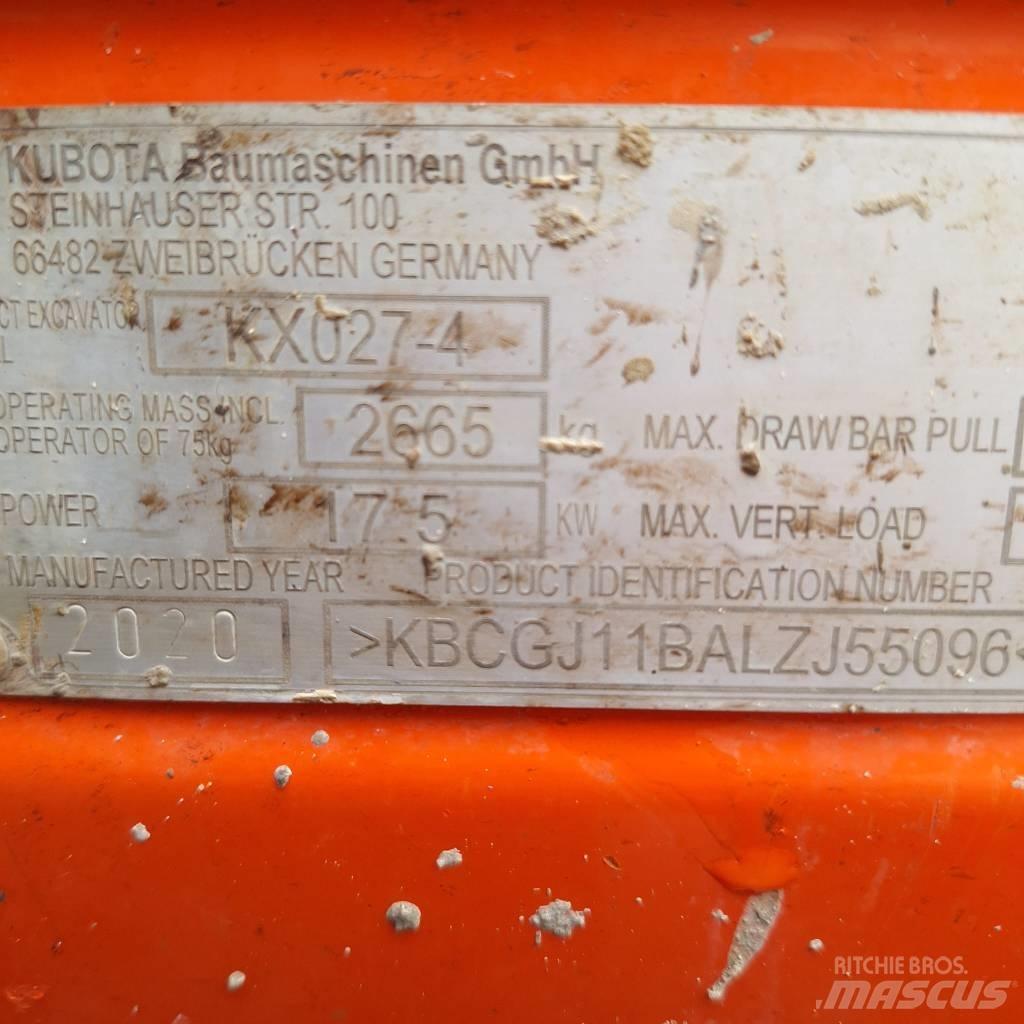 Kubota KX 027-4 Mini bagri <7t