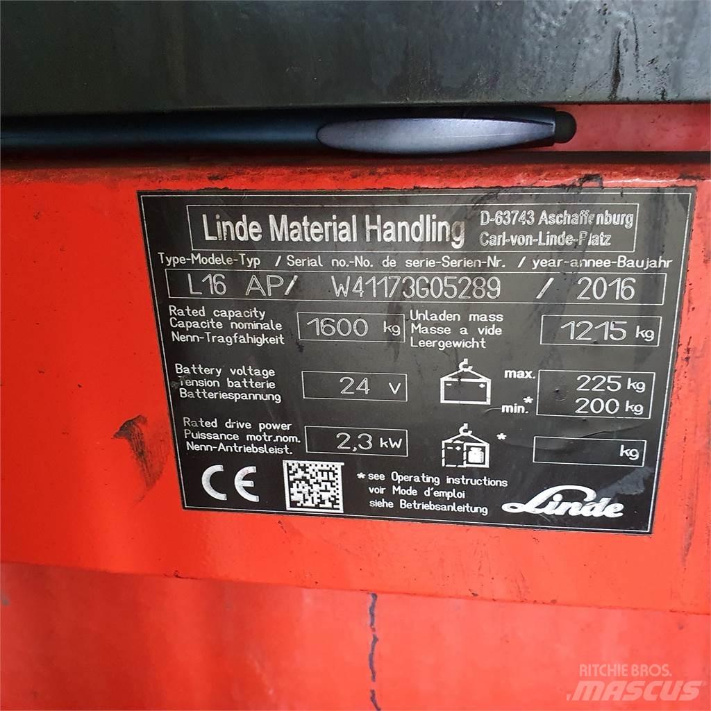 Linde L16AP Ročni električni viličar