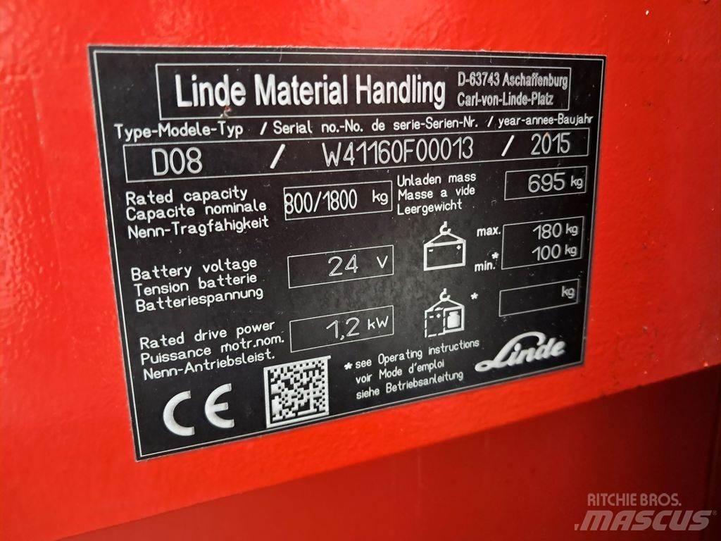 Linde D08 Ročni električni viličar