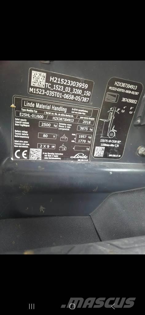 Linde h 25 Električni viličarji