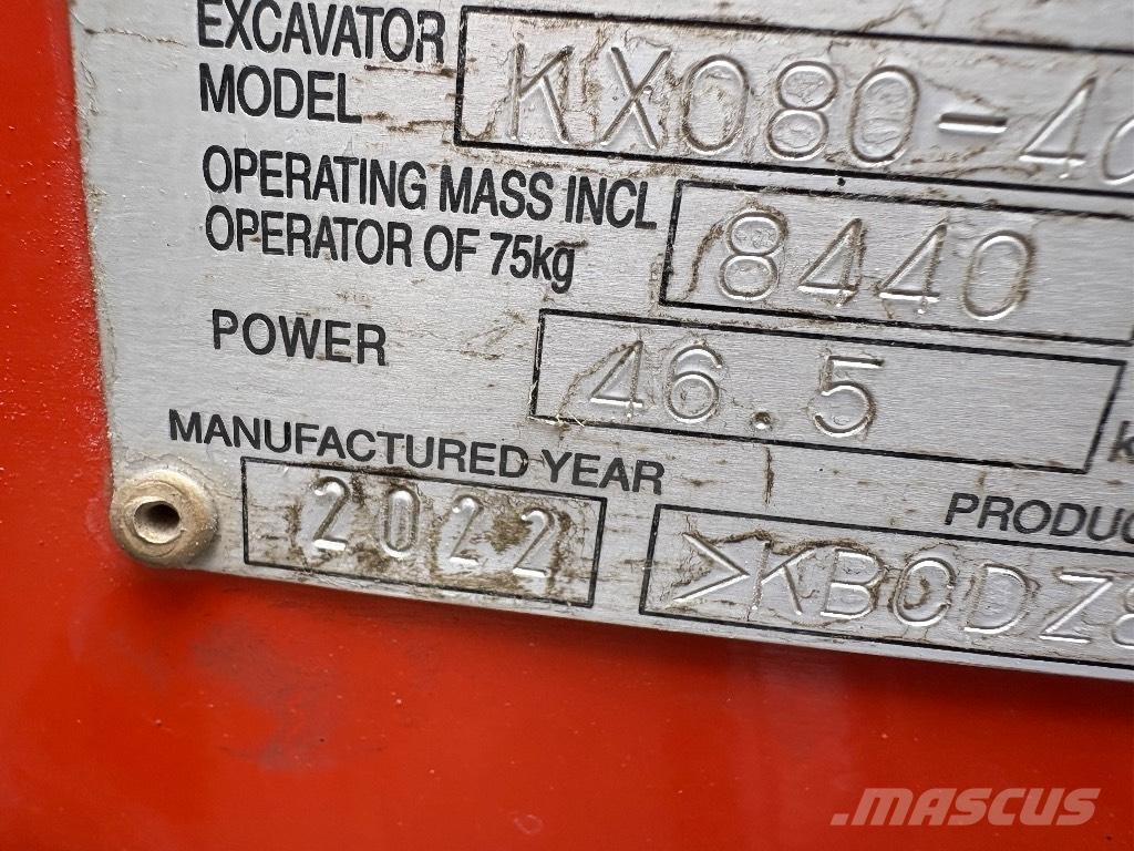 Kubota KX 080 Midi bagri 7t – 12t