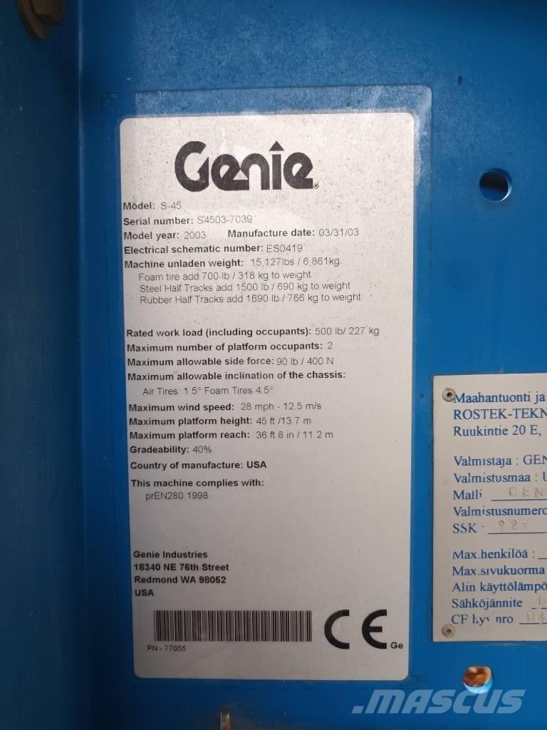 Genie S 45 RT Teleskopske dvižne ploščadi
