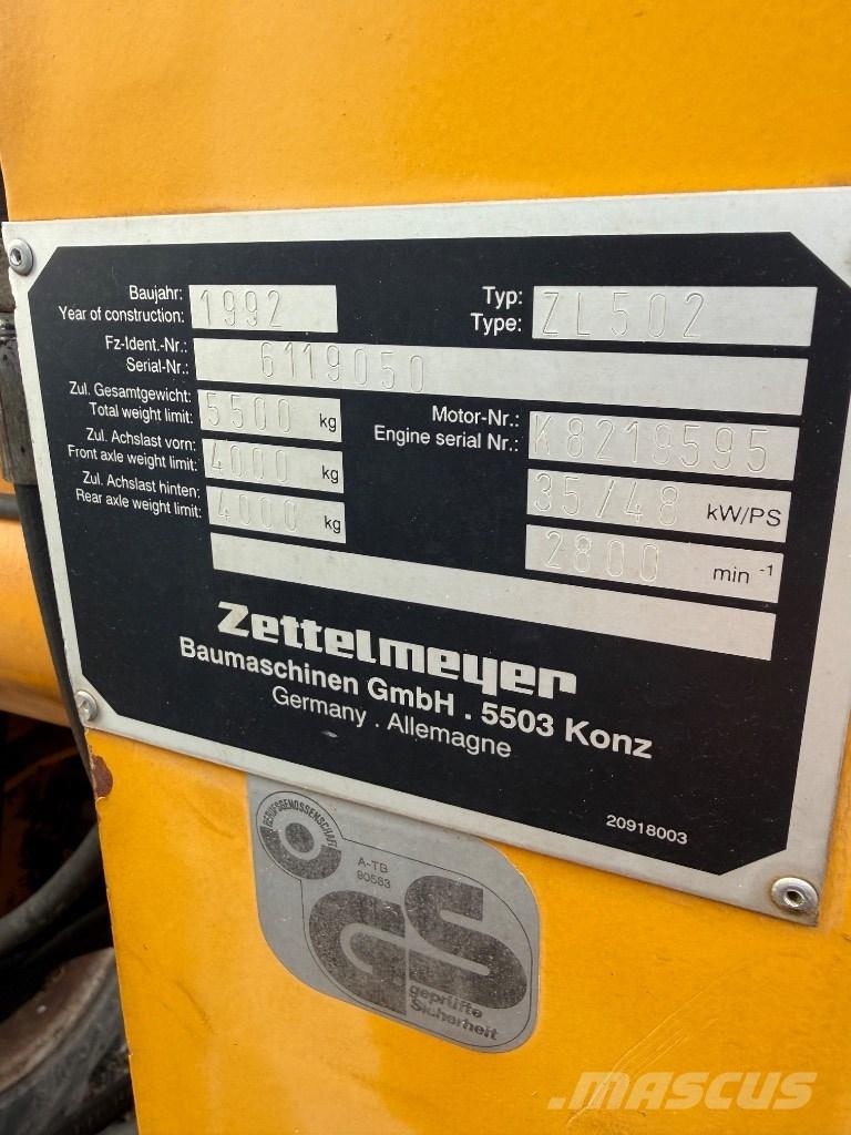 Zettelmeyer ZL 502 Kolesni nakladalci