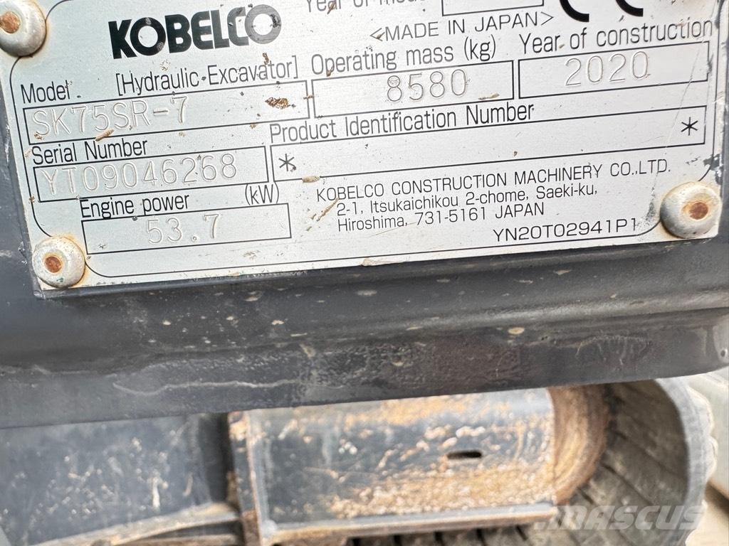 Kobelco SK75SR-7 Midi bagri 7t – 12t