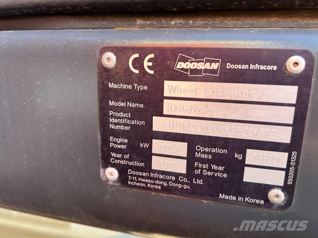 Doosan DX160W-5 Bagri na kolesih