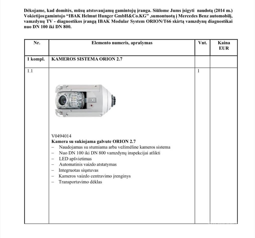  IBAK T66 Instrumenti, merilna in avtomatizacijska oprema