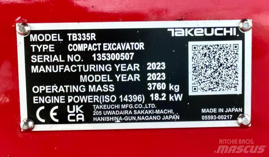 Takeuchi TB 335R V3 Mini bagri <7t