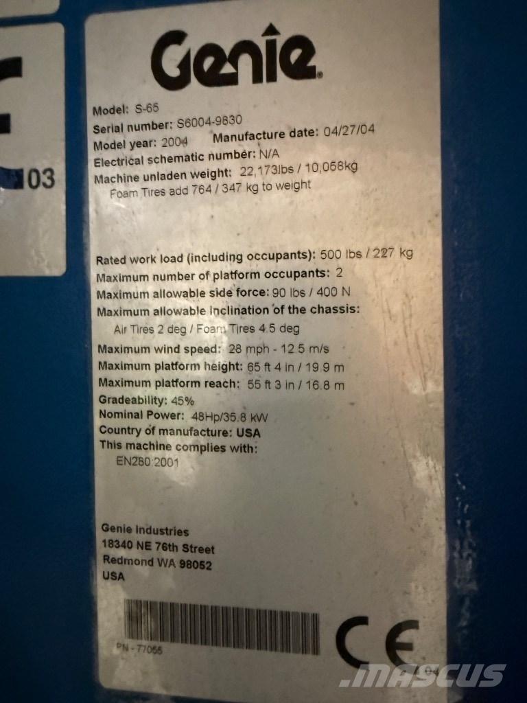 Genie S 65 Zglobne dvižne ploščadi