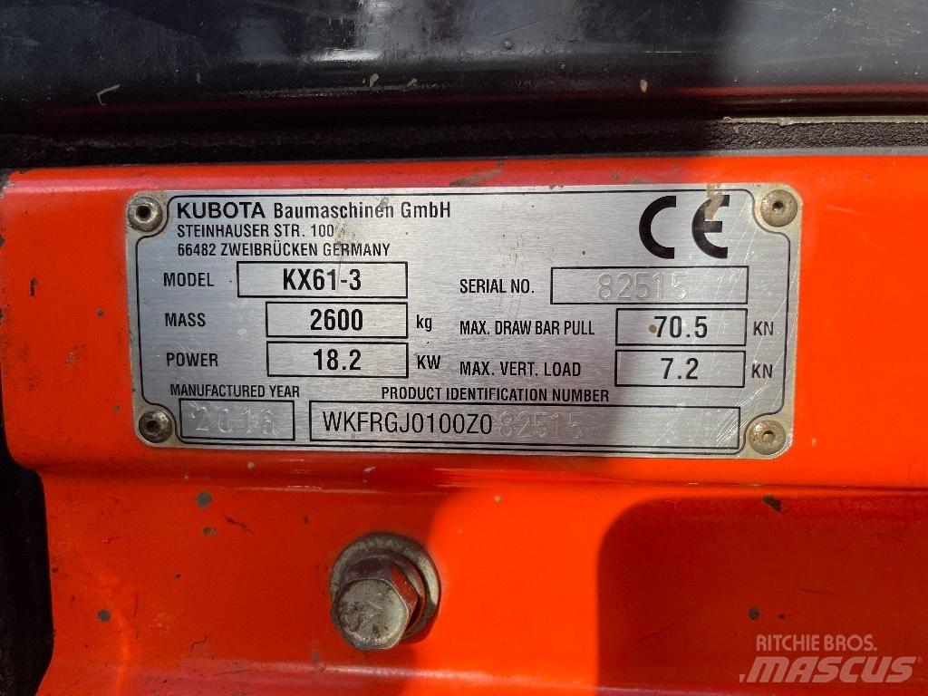 Kubota KX 61-3 Mini bagri <7t