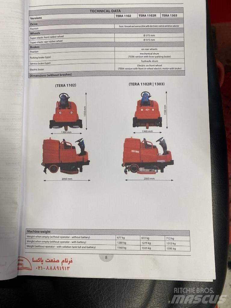 RCM Tera 1102 Stroji za ribanje in pomivanj tal