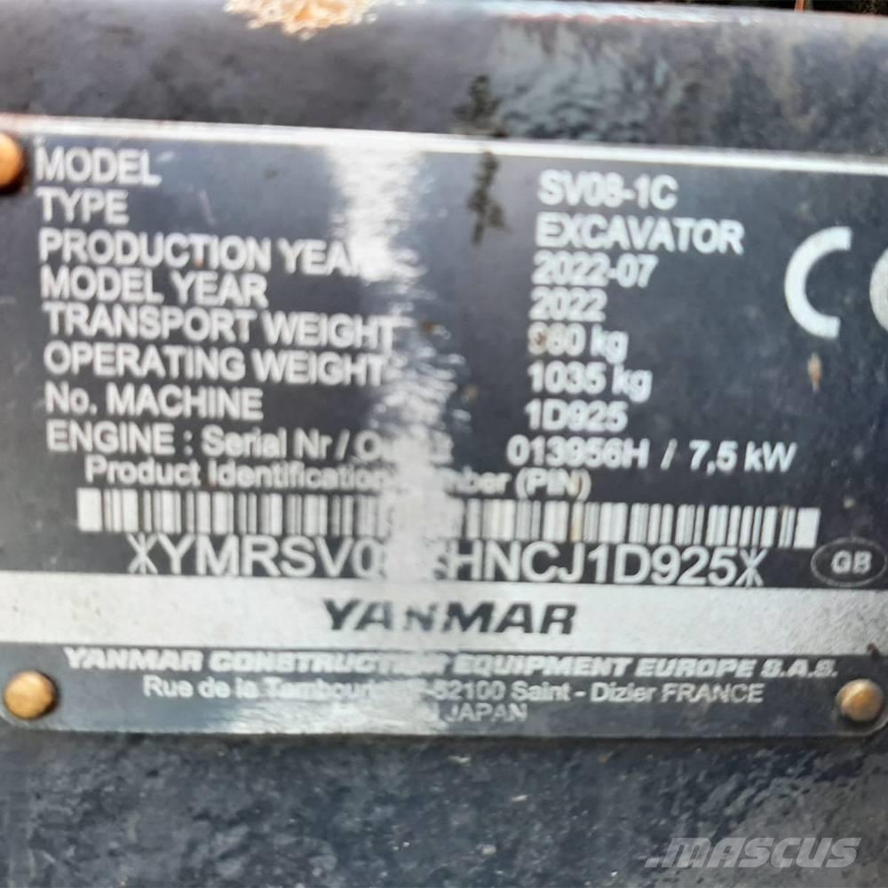 Yanmar SV 08 Mini bagri <7t