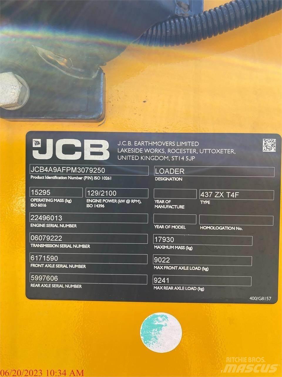 JCB 437ZX Kolesni nakladalci