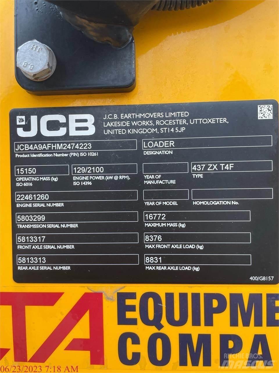 JCB 437ZX Kolesni nakladalci
