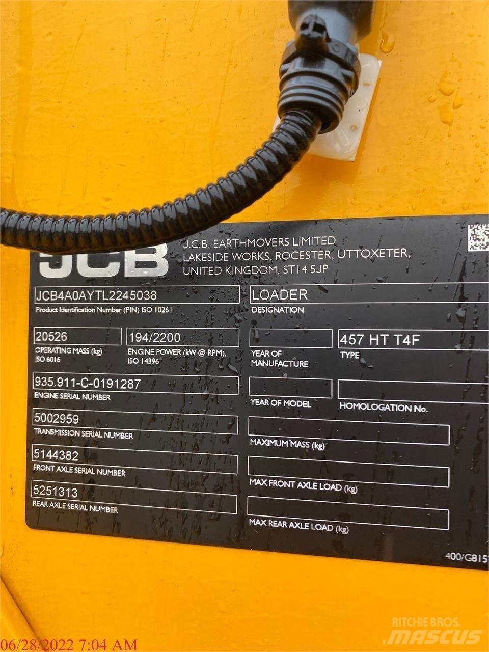 JCB 457HT Kolesni nakladalci