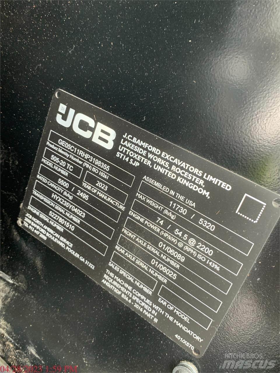 JCB 505-20TC Teleskopski viličarji