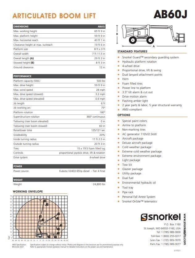 Snorkel AB60J Zglobne dvižne ploščadi