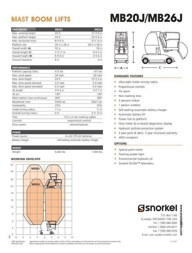 Snorkel MB26J Vertikalna dvigala