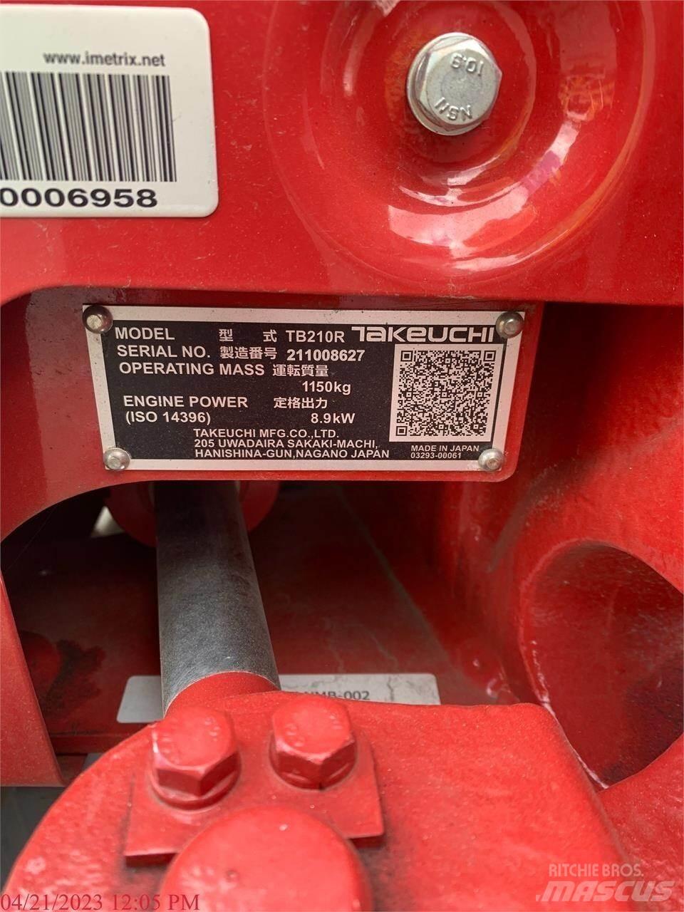 Takeuchi TB210R Mini bagri <7t