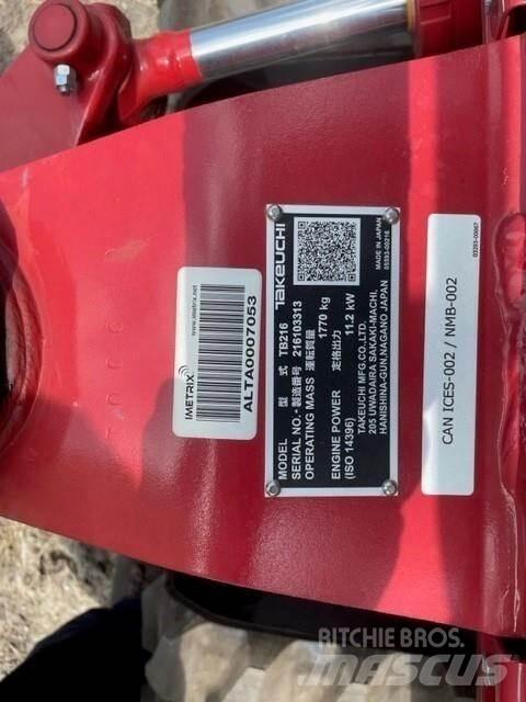 Takeuchi TB216 Mini bagri <7t