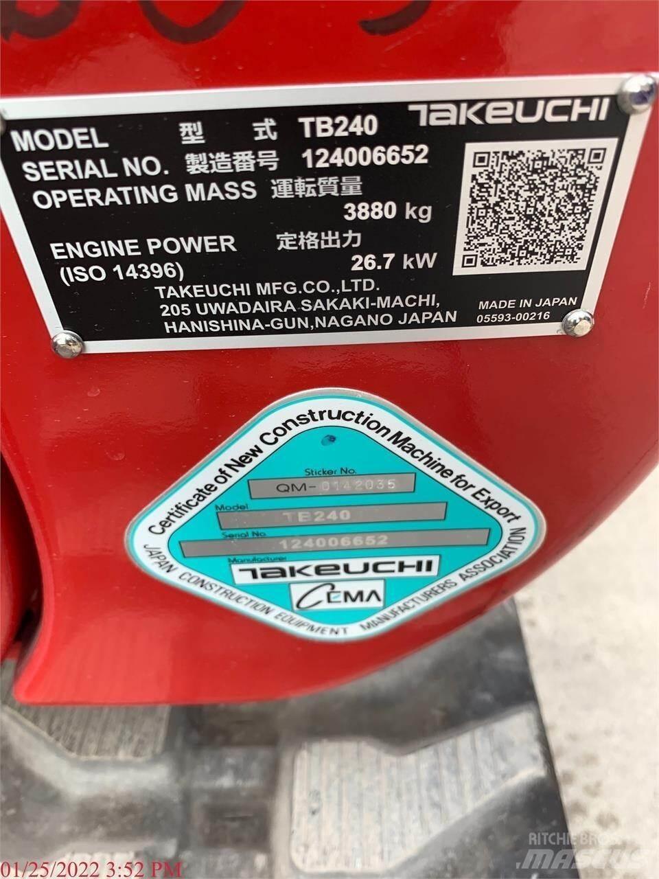Takeuchi TB240 Mini bagri <7t