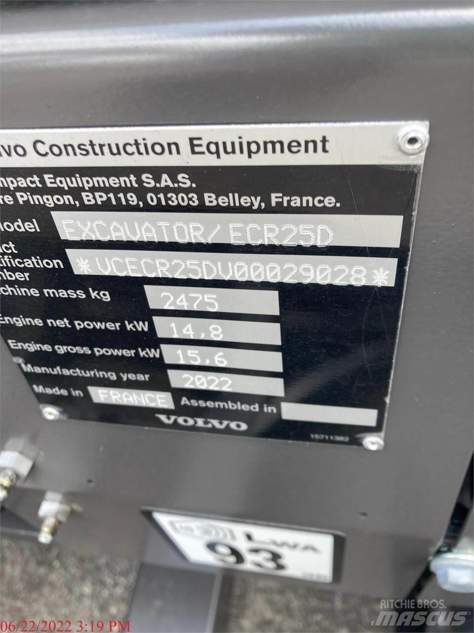 Volvo ECR25D Mini bagri <7t