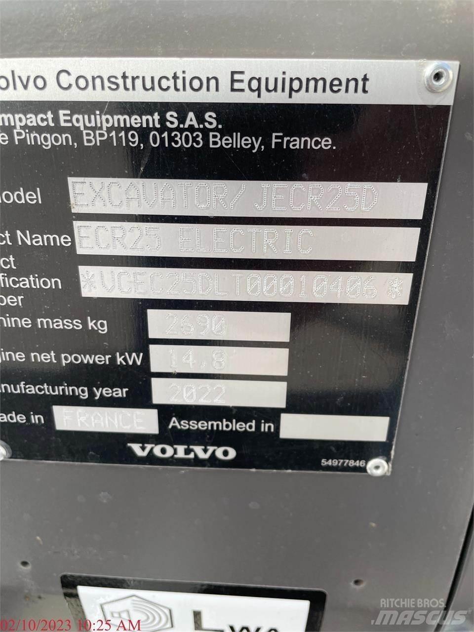 Volvo ECR25D Mini bagri <7t