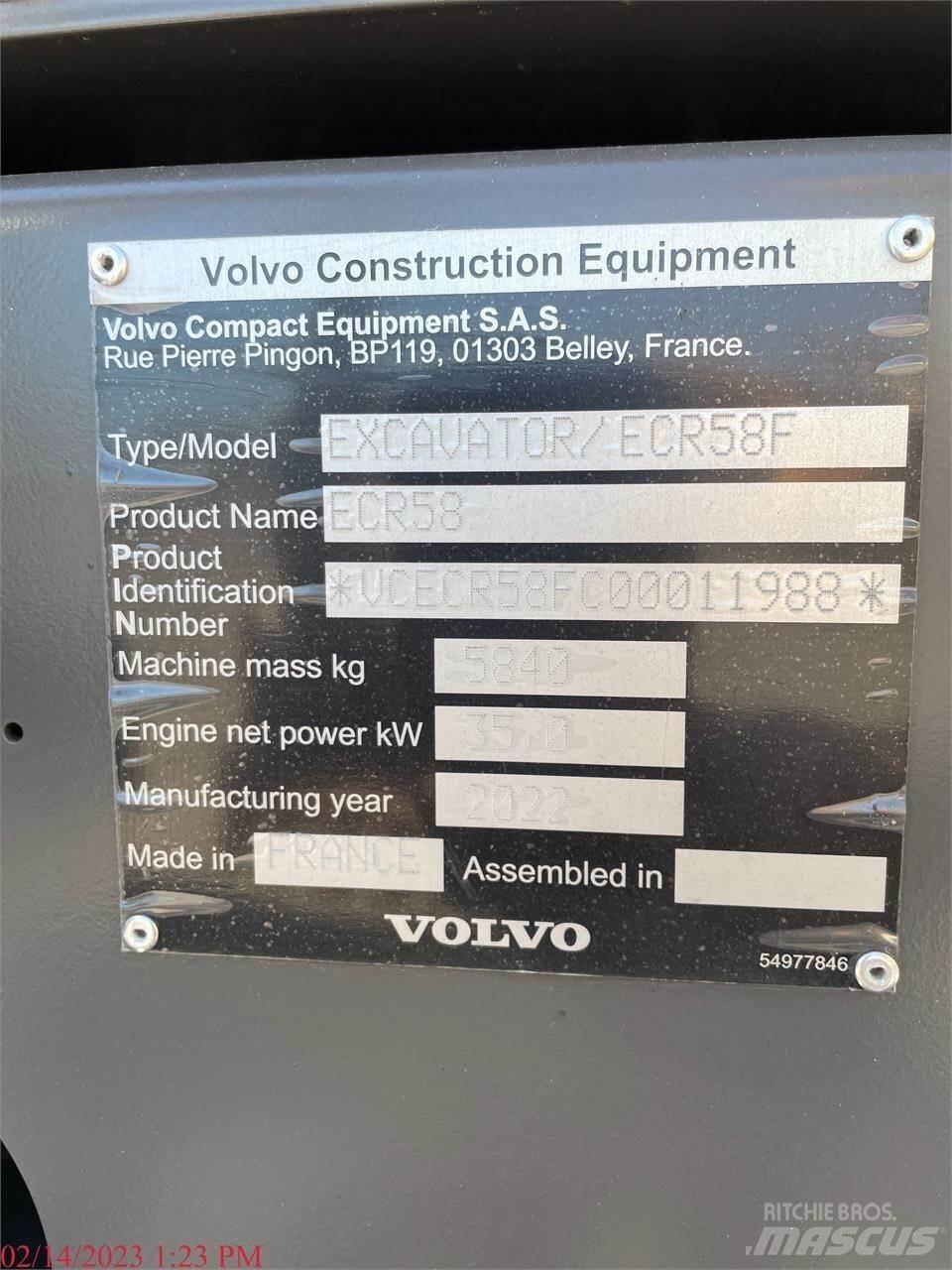 Volvo ECR58F Bagri goseničarji