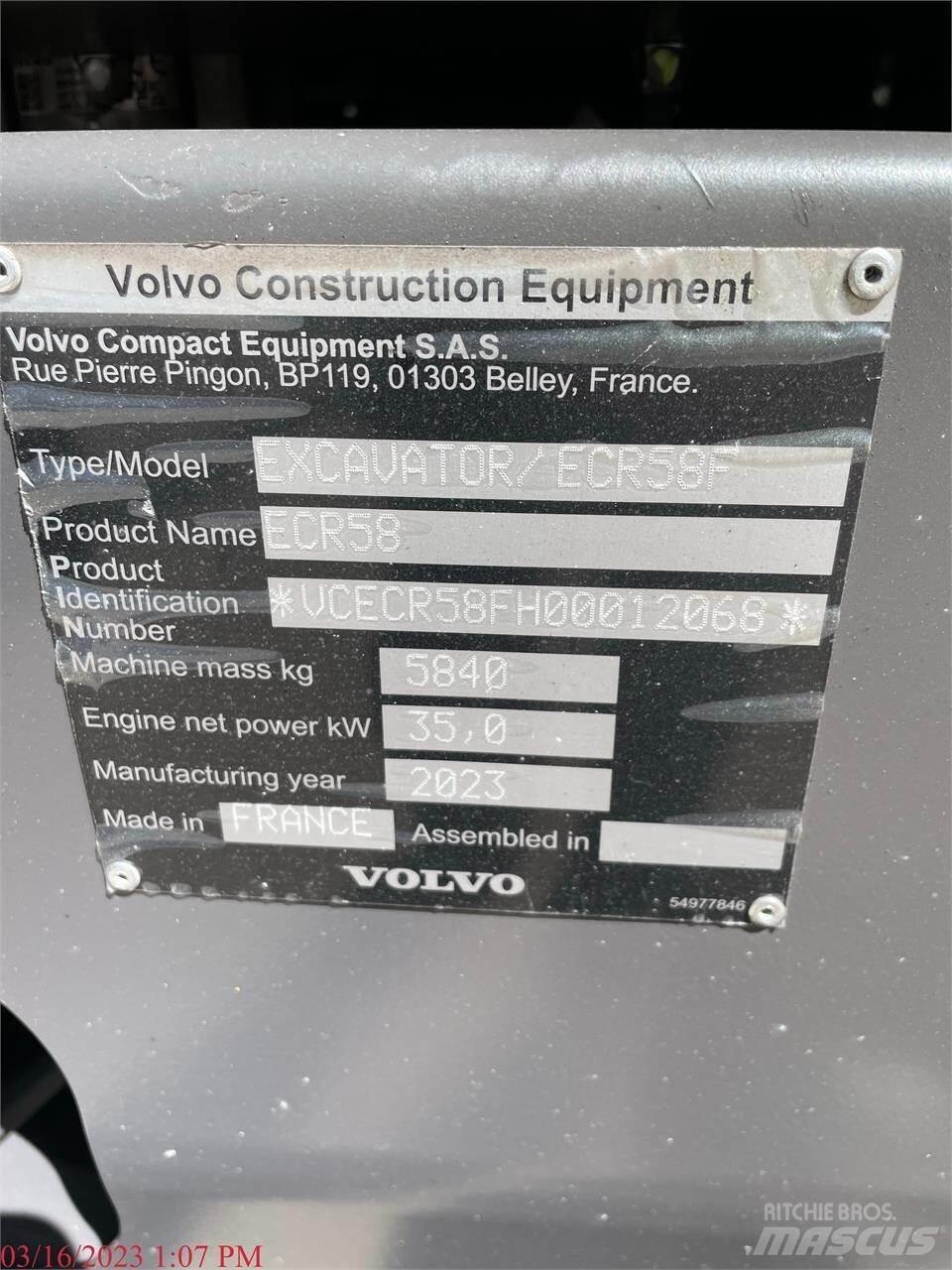 Volvo ECR58F Bagri goseničarji