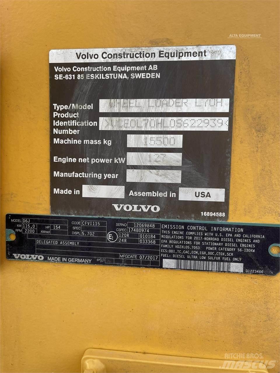 Volvo L70H Kolesni nakladalci