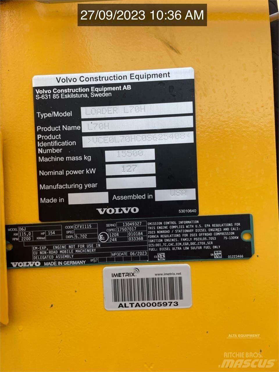 Volvo L70H Kolesni nakladalci