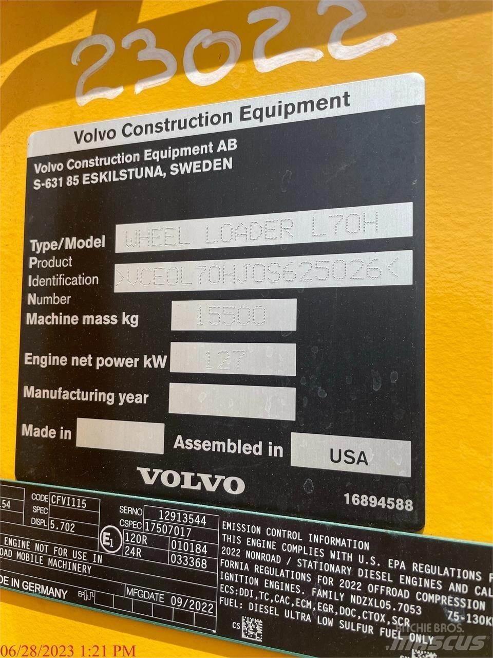 Volvo L70H Kolesni nakladalci