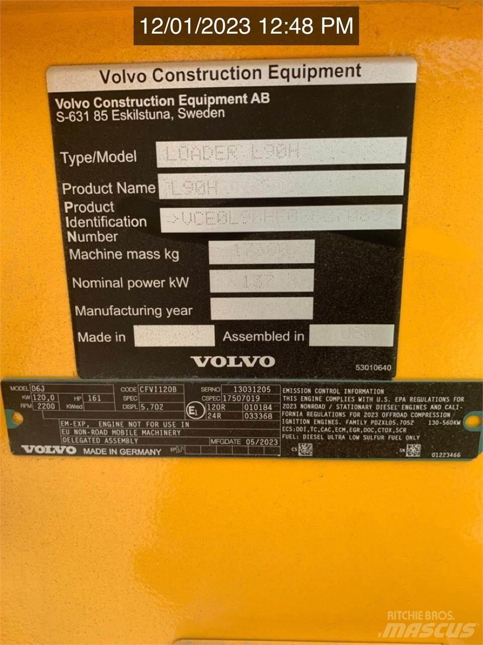 Volvo L90H Kolesni nakladalci