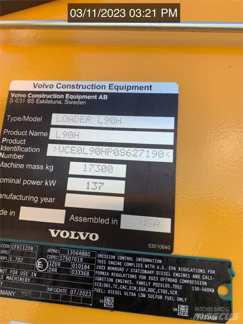Volvo L90H Kolesni nakladalci