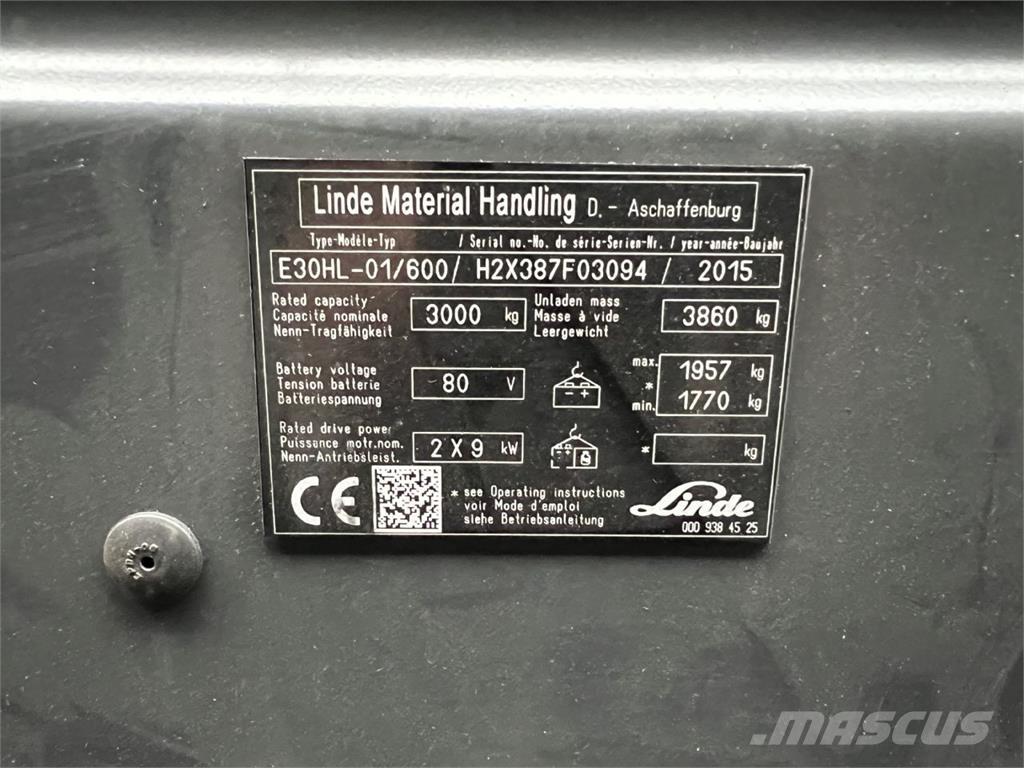 Linde E30/600HL Električni viličarji