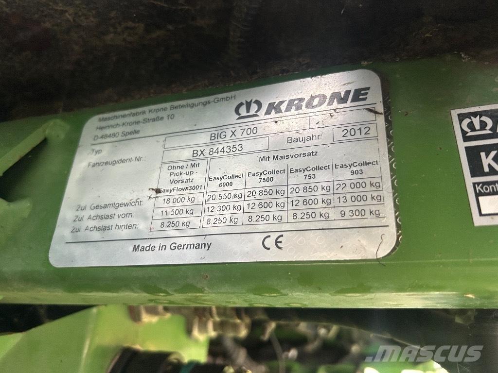 Krone Big X 700 Kombajni za krmo