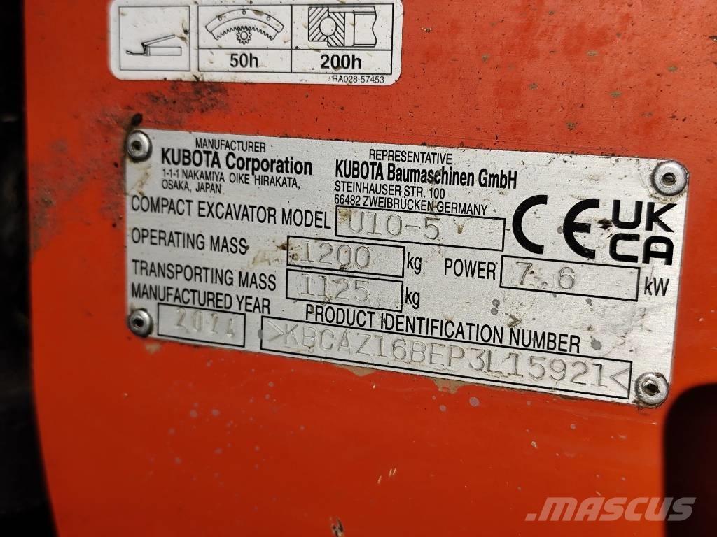Kubota U 10-5 Mini bagri <7t