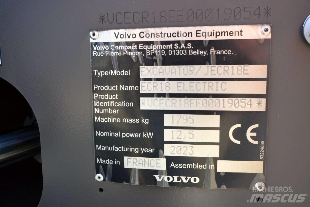 Volvo ECR18 electric Mini bagri <7t