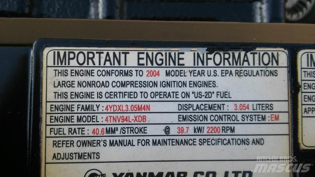 Yanmar 4TNV94L-XDB Mini bagri <7t