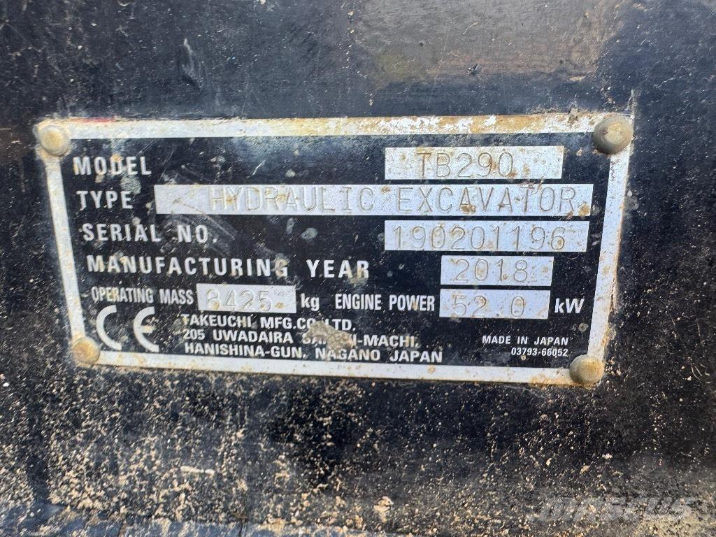 Takeuchi TB 290 Midi bagri 7t – 12t