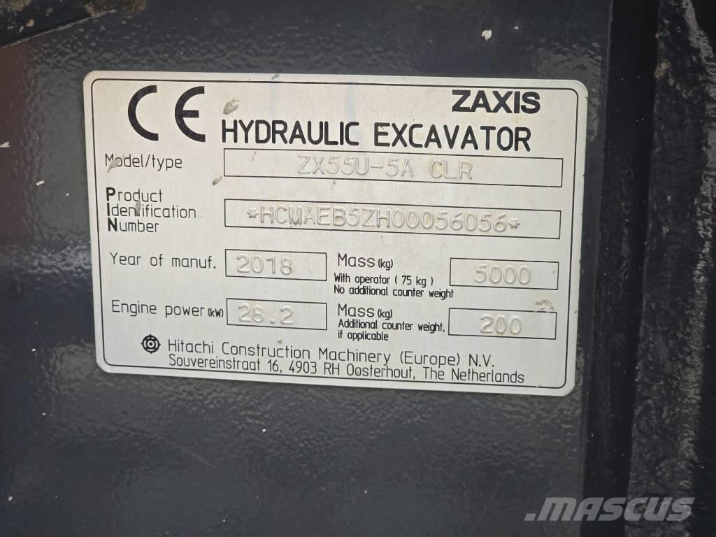 Hitachi ZX55U-5A CLR Mini bagri <7t