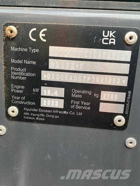 Develon DX 27 Z-7 Mini bagri <7t