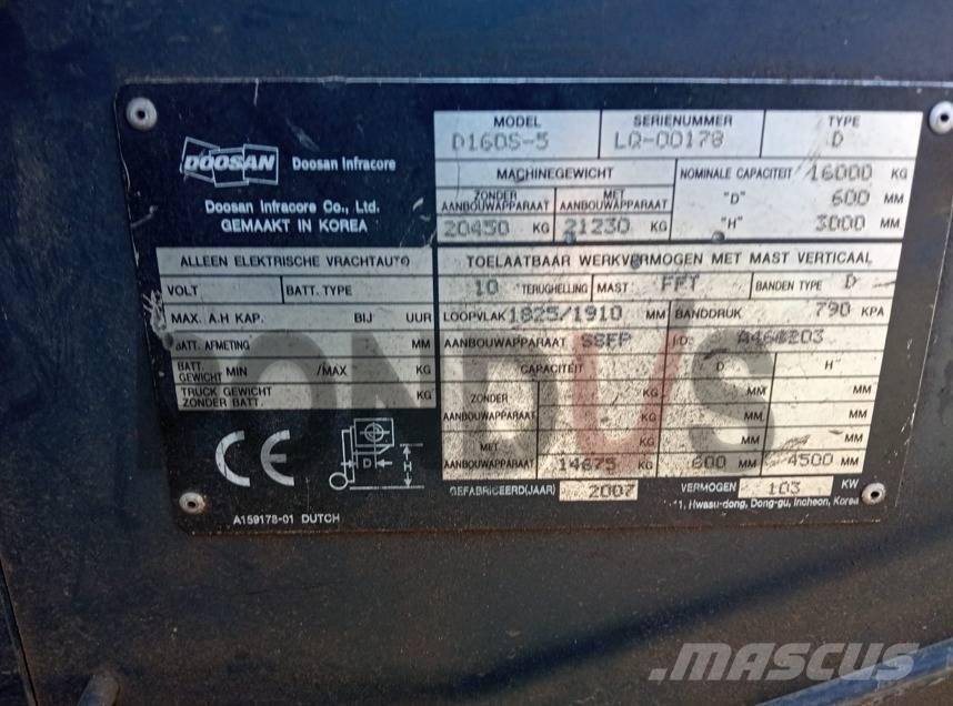 Doosan D160S-5 Dizelski viličarji