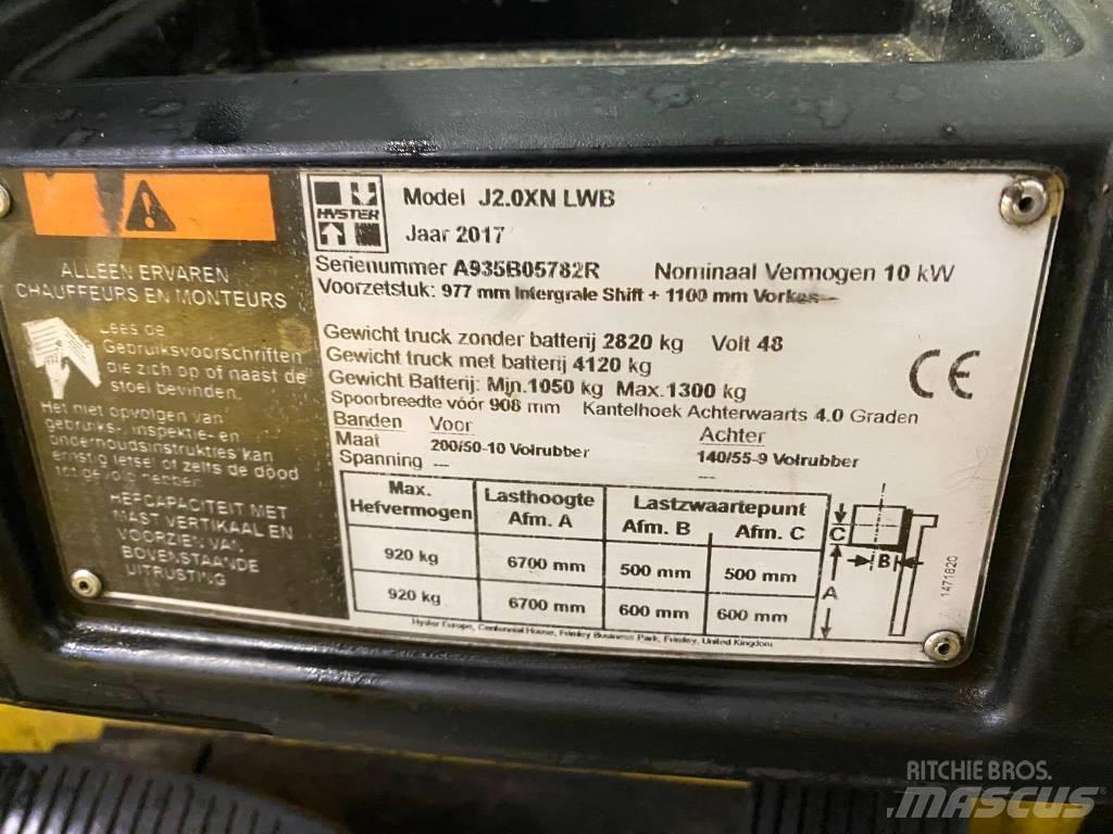 Hyster J 2.0 XNT LWB Električni viličarji